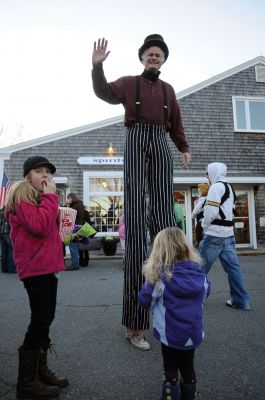Marion Holiday Stroll 
Santa, the Grinch, the Cottage Street Jam Band from Sippican School and a man on stilts were all part of the festivities at the annual Holiday Stroll in Marion village on Sunday, December 11, 2011. The Stroll ended at Bicentennial Park for a tree lighting at dusk. Photo by Felix Perez.
