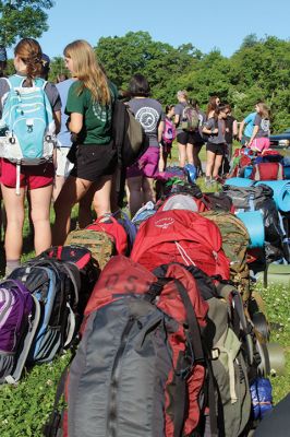 Stayin’ Alive 
Survival Week at ORR Junior High kicked off on the early morning of Sunday, June 17, as the 7th-graders boarded the busses for Western Massachusetts for a week of roughing it in the wild. And for this generation, that simply means no electronic devices and no Dunkin’ Donuts. Survival is now in its 46th year and still going strong. Some, like Survival leader Kevin “KT the Kilt Man” Thompson, have attended Survival since they were 7th-graders 30 years ago. Photos by Jean Perry
