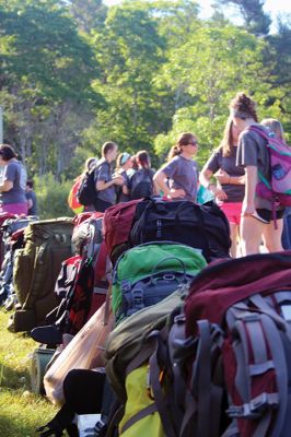 Stayin’ Alive 
Survival Week at ORR Junior High kicked off on the early morning of Sunday, June 17, as the 7th-graders boarded the busses for Western Massachusetts for a week of roughing it in the wild. And for this generation, that simply means no electronic devices and no Dunkin’ Donuts. Survival is now in its 46th year and still going strong. Some, like Survival leader Kevin “KT the Kilt Man” Thompson, have attended Survival since they were 7th-graders 30 years ago. Photos by Jean Perry
