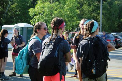 Stayin’ Alive 
Survival Week at ORR Junior High kicked off on the early morning of Sunday, June 17, as the 7th-graders boarded the busses for Western Massachusetts for a week of roughing it in the wild. And for this generation, that simply means no electronic devices and no Dunkin’ Donuts. Survival is now in its 46th year and still going strong. Some, like Survival leader Kevin “KT the Kilt Man” Thompson, have attended Survival since they were 7th-graders 30 years ago. Photos by Jean Perry
