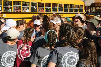 Stayin’ Alive 
Survival Week at ORR Junior High kicked off on the early morning of Sunday, June 17, as the 7th-graders boarded the busses for Western Massachusetts for a week of roughing it in the wild. And for this generation, that simply means no electronic devices and no Dunkin’ Donuts. Survival is now in its 46th year and still going strong. Some, like Survival leader Kevin “KT the Kilt Man” Thompson, have attended Survival since they were 7th-graders 30 years ago. Photos by Jean Perry
