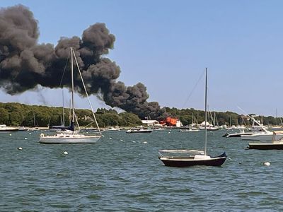 Mattapoisett Boatyard Fire
Susan Moss contributed this photo of the Mattapoisett Boatyard fire.
