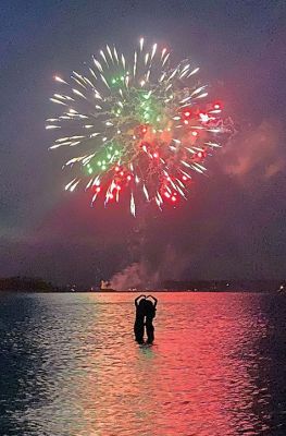 Marion Fireworks
Dena Xifaras shared this photo of her daughter, Zoe Papadakis, and her friend, Sadie Hartley-Matteson, swimming during the Marion fireworks that were held on July 1 off Silvershell Beach. July 7, 2022 edition
