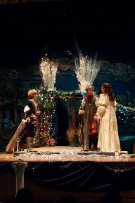 Tempest
Alonzo and Miranda, played by Stephen Mendoza and Sarah Rogers, meet for the first time in Rochester Memorial School's May 1 production of William Shakespeare's The Tempest.  Photo by Adam Silva.
