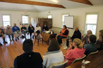 Community Conversations
Tri-Town Against Racism held the latest in a series of Community Conversations on April 27 at the Friends Meeting House in Mattapoisett. Residents and organization leaders discussed the lingering challenge of incidents of racism in the social lives of school children. Photos by Mick Colageo
