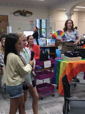 Elizabeth Tabor Library
Elizabeth Tabor Library staff and patrons enjoyed an evening of karaoke, snacks and joy as they celebrated Pride Month on June 22. Photos by Marilou Newell
