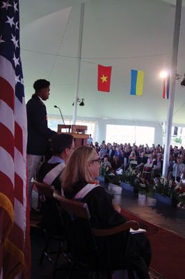 Tabor Academy
Olympic gold medalist Colleen Coyne of the Class of 1989 gave the Commencement Address, as Tabor Academy held its graduation exercises on May 31 under a large, white tent open to the sea air coming off Sippican Harbor. Coyne, a member of the 1998 Team USA ice hockey team, spoke of her experience learning to balance personal success against society’s measure of success. Photos by Mick Colageo
