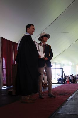 Tabor Academy
Olympic gold medalist Colleen Coyne of the Class of 1989 gave the Commencement Address, as Tabor Academy held its graduation exercises on May 31 under a large, white tent open to the sea air coming off Sippican Harbor. Coyne, a member of the 1998 Team USA ice hockey team, spoke of her experience learning to balance personal success against society’s measure of success. Photos by Mick Colageo
