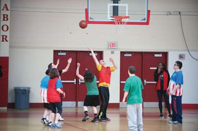 Tabor Academy Special Olympics Club 
The Tabor Academy Special Olympics Club kicked off an important new project, “The R-Word Campaign” on Sunday, February 14 with a special Valentine’s Day basketball tournament as part of the school’s Special Olympics Young Athletes Program. Students hope to change school culture for the better by raising awareness to extinguish the use of the R-word. Photos by Colin Veitch
