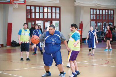 Tabor Academy Special Olympics Club 
The Tabor Academy Special Olympics Club kicked off an important new project, “The R-Word Campaign” on Sunday, February 14 with a special Valentine’s Day basketball tournament as part of the school’s Special Olympics Young Athletes Program. Students hope to change school culture for the better by raising awareness to extinguish the use of the R-word. Photos by Colin Veitch
