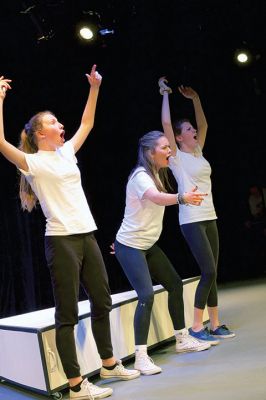 Human Geometry
Audiences enjoyed the first of two fall drama productions at Tabor Academy last week. Drama teacher Mark Howland wrote and directed “Human Geometry,” which focused on how mathematical concepts can be used to understand human relationships. Audiences can look forward to another fall production, “Bang Bang You’re Dead,” opening Thursday, November 12, at 7:30 pm at the Will Parker Black Box Theatre. The play addresses the serious matter of gun violence in American, particularly in schools. Photos by Colin Veit
