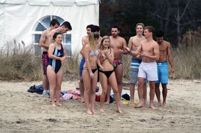 Tabor Academy Plunge
Tabor Academy students and faculty’ took the plunge’ on January 22 during the school’s first annual Polar Plunge to benefit Special Olympics, raising $12,300! Temps were in the 50s, but the water was a cool 45 degrees. Photos by Jean Perry
