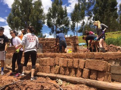 Tabor Students
Tabor students work on building a brick greenhouse for a family in Mikisiuno, Peru during a spring break service trip. Photos Courtesy of Anny Candelario
