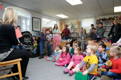 Symphony Tales
The New Bedford Symphony Orchestra held a “Symphony Tales” program at the Plumb Library on Saturday,February 4. The children attending were introduced to the cello and a cellist played background music during a reading of “Scritch Scratch: A Perfect Match” by local author Kim Marcus. Photo by Felix Perez
