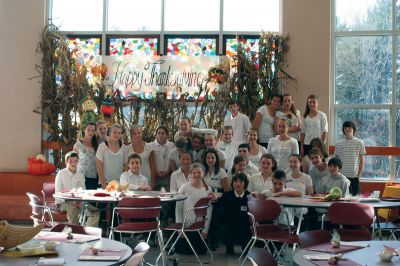 Senior Thanksgiving Banquet 
ORR eighth graders pose in front of a Thanksgiving display during the 20th Annual Senior Thanksgiving Banquet on November 21, 2010. Photo by Laura Pedulli.
