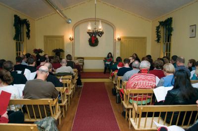 Tinkhamtown Chapel
The pews were filled at Tinkhamtown Chapel during its annual caroling event on December 18, 2010. The carolers sang traditional holiday favorites by the light of eight kerosene lights. Photos by Felix Perez.
