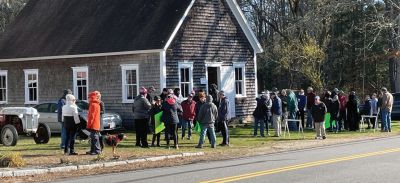 Tinkhamtown
On November 20, more than 100 people gathered in Tinkhamtown down the street from Tinkham Pond at the Tinkhamtown Chapel and Tinkhamtown Helping Hand Society building to wish Howard Tinkham a 100th happy birthday. Photo courtesy of Val Nichols
