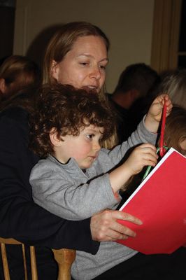 Tinkhamtown Chapel Christmas Carol Sing
The organ was back in business this year for the annual Tinkhamtown Chapel Christmas Carol Sing on Saturday, December 17. The kerosene lamps were lit, the children partook in the traditional “The Twelve Days if Christmas,” and all was merry and bright as Christmas in Mattapoisett should be. Photos by Jean Perry
