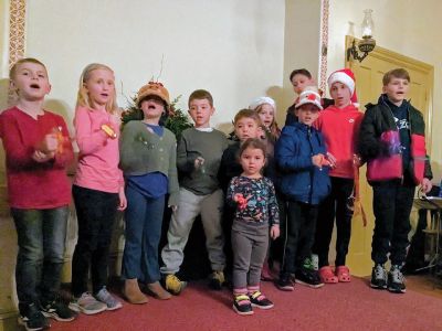 Tinkhamtown Chapel Singalong
Jack Bell plays the saxophone solo, and local children sing "Jingle Bells" and "The Twelve Days Before Christmas" during Saturday's annual Tinkhamtown Chapel Singalong. Photos courtesy Robert Price
