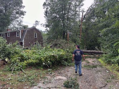 Tornado in Mattapoisett
Holly Hollow Lane resident Susan Linhares shared images from the aftermath of the tornado that she told The Wanderer went right through her backyard.
