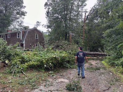 Tornado in Mattapoisett
Holly Hollow Lane resident Susan Linhares shared images from the aftermath of the tornado that she told The Wanderer went right through her backyard.
