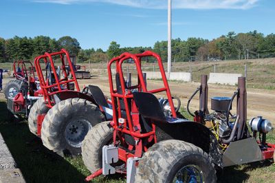 Mass Mini Tractor Pullers 
The Rochester Country Fairgrounds hosted a tractor pull of the Mass Mini Tractor Pullers Association on October 10. The tractors are hand-built by their owners, using naturally-aspirated auto engines that are 500-1,000 horsepower. There will be another all-day tractor pull event on October 24 from 9:00 am to 5:00 pm. Photos by Colin Veitch
