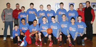 Old Rochester Travel Basketball Team
The Old Rochester Travel Basketball Team captured the 2014 Cape Cod Youth Basketball League 8th Grade Boys Championship on Sunday, the team roster includes: Top Row L-R, Asst Coach Mark Menard, Head Coach Greg Yeomans, Jacob Yeomans, Harry Smith, Jason Gamache, Collin Fitzpatrick, Noah Schipper, Michael Kennefick, Asst Coach Tom  Gamache and Asst Coach Brian Fitzpatrick  Bottom Row L-R, Braden Yeomans, Noah Fernandes, Legend Fernandes, Bennett Fox, Jacob Asiaf, James Dwyer, Tyler Menard and Tommy Noonan
