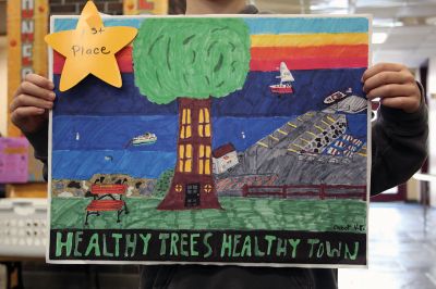 Fifth Grade Tree Poster Contest
This year’s first-place winner for Mattapoisett was produced by Cabot Van Keuren, and the second-place poster was done by Hadlee Weeden. Photos by Mick Colageo
