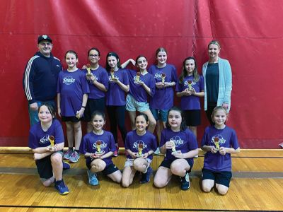 Tri-Town Basketball 
March 12 was the final night for the Tri-Town Basketball playoffs. The league had over 190 participants in grades 3-6 representing Mattapoisett, Marion and Rochester. The boys grade 5-6 champions were the Bulls, and the boys grade 3-4 champions were the Raptors. Heat coach David Arancio talks to his team. The girls champions were the Sparks. Photos courtesy Gerta Fox
