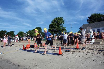 Mattapoisett Lions Club’s annual Sprint Triathlon 
Multiple generations greeted a pleasant Sunday morning and competed in the Mattapoisett Lions Club’s annual Sprint Triathlon that began at the Town Beach and ended nearby on Water Street. Photos by Mick Colageo
