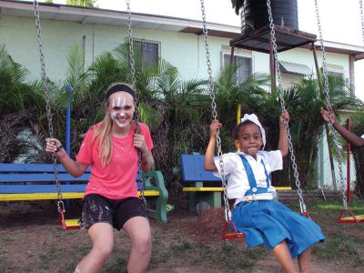 Trinidad Orphanage Mission
Eighteen ORR students and one Tabor student, along with their fathers, spent their April vacation working at an orphanage on the island of Trinidad. The group provided labor, materials, and good spirits to help paint the sleeping areas for the 35 children who live at the Christ Child Convalescence Home. “It was a very eye-opening experience,” said Ben Mattson, who went with his father, Wayne. “The kids were very excited to have us visit. 
