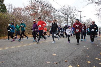 Annual Turkey Trot 5K 
The Annual Turkey Trot 5K wound its way through Marion Village on Sunday, November 17, with 182 trotters (and some ‘turkeys’ as well) braving a chilling wind that morning to make it to the finish line. Organized by the Marion Recreation Department, the event every year draws quite a flock of runners to the start and finish line at Tabor Academy, raising funds for Marion Rec programs and events. Photos by Colin Veitch
