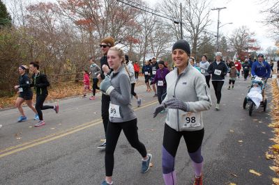 Annual Turkey Trot 5K 
The Annual Turkey Trot 5K wound its way through Marion Village on Sunday, November 17, with 182 trotters (and some ‘turkeys’ as well) braving a chilling wind that morning to make it to the finish line. Organized by the Marion Recreation Department, the event every year draws quite a flock of runners to the start and finish line at Tabor Academy, raising funds for Marion Rec programs and events. Photos by Colin Veitch
