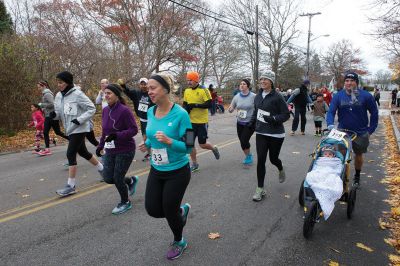 Annual Turkey Trot 5K 
The Annual Turkey Trot 5K wound its way through Marion Village on Sunday, November 17, with 182 trotters (and some ‘turkeys’ as well) braving a chilling wind that morning to make it to the finish line. Organized by the Marion Recreation Department, the event every year draws quite a flock of runners to the start and finish line at Tabor Academy, raising funds for Marion Rec programs and events. Photos by Colin Veitch
