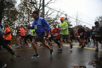 Turkey Trot 5K 
Sunday was the morning of the annual Turkey Trot 5K in the center of Marion. Yes, it was rainy and windy, but the 80 turkeys (we mean participants) that showed up anyway still enjoyed the scenic village trot. Photos by Glenn C. Silva
