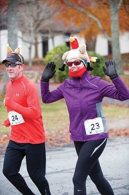 Annual Turkey Trot 5K 
The Annual Turkey Trot 5K wound its way through Marion Village on Sunday, November 17, with 182 trotters (and some ‘turkeys’ as well) braving a chilling wind that morning to make it to the finish line. Organized by the Marion Recreation Department, the event every year draws quite a flock of runners to the start and finish line at Tabor Academy, raising funds for Marion Rec programs and events. Photos by Colin Veitch
