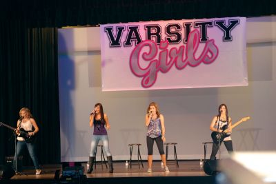 Varsity Girls
The local pop teen band, Varsity Girls, performed to a sold-out crowd on October 22 at Old Rochester Regional High School. The event benefited local school programming. Photo courtesy of Kelly Zucco. 
