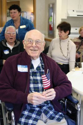 Veteran's Day
Veteran William Fleming enjoys a Veterans Day presentation at Sippican Healthcare Center on Wednesday, November 3. Photo by Laura Pedulli. 
