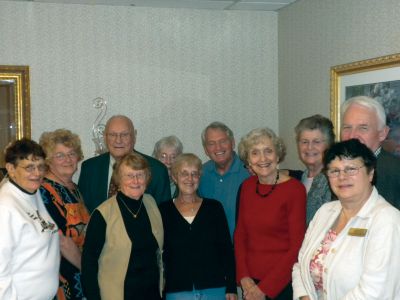 Sippican Healthcare Volunteers
Volunteers at the Sippican Healthcare Center met for a 'thank you' luncheon last week. Volunteers include Sue Zartman, June Clancy, Joe Kelly, Shelia Wile, Caroline Moore, Pat Rose, Debbie Briggs, Lyn Chase and Lillian and Rev. Ivan Crothman. Photo by Joan Hartnett-Barry.
