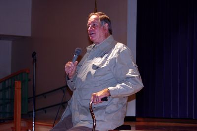 Wild Kingdom
On Friday, May 29, 2009 Jim Fowler, host of Mutual of Omahas Animal Kingdom visited the Sippican Elementary School. Mr. Fowler brought with him a variety of animals. Photo by Sarah K. Taylor
