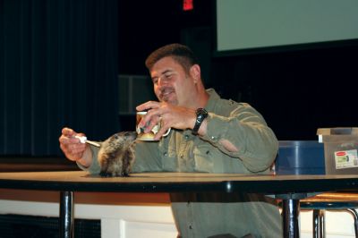 Wild Kingdom
On Friday, May 29, 2009 Jim Fowler, host of Mutual of Omahas Animal Kingdom visited the Sippican Elementary School. Mr. Fowler brought with him a variety of animals. Photo by Sarah K. Taylor
