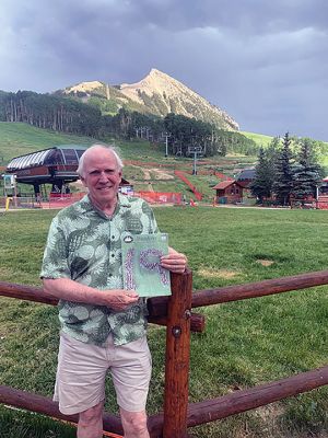 Mt. Crested Butte, Colorado
Jack Dean of Mattapoisett posing with his copy of The Wanderer at the base of Mt. Crested Butte, Colorado. Photo courtesy Jay Dean
