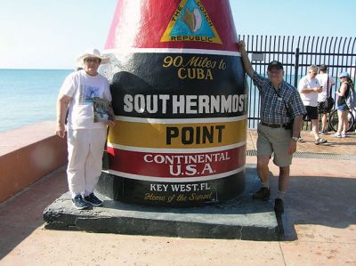 Southernmost Point
Russ and Joanie Dill at Southernmost Point in U.S., January 2015. Missed the 4 blizzards in Mattapoisett.
