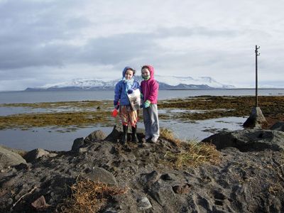 Iceland Adventure
 Elizabeth ad Mary Lopes visited Iceland in October. While there they enjoyed the first snow of the season in the first week of October as well as a visit to the black sand beached near Grótta which is just east of Reykjavík. The black sand on the beaches are made from lava which has been tumbled by the surf for centuries.
