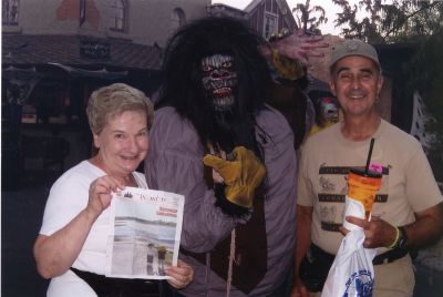 Knotts Scary Farm
Tony and Diane Lopes take a moment to pose with their new friend at the opening night of Knotts Scary Farm in Buena Park, CA.
