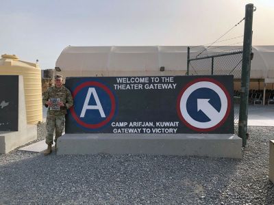 Kuwait
U.S. Army Captain Robert McDavid on station in Kuwait. Robert was a 2009 graduate of ORR and a 2013 Graduate of Roger Williams University. He was deployed to Kuwait in July 2018.
