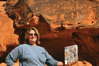 Valley of Fire State Park in Nevada 
Jennifer F. Shepley took a trip in November to see the petroglyphs at the Valley of Fire State Park in Nevada took a copy of The Wanderer with her. Photo by Heather Shepley Macias
