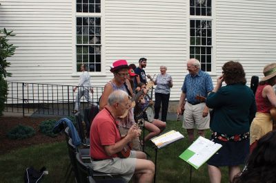 7th Annual Massachusetts Walking Tour
The 7th annual Massachusetts Walking Tour walked into Mattapoisett village on June 23. Joined by local musicians, the concert on the grounds of the Mattapoisett Congregational church was enjoyed by young and old alike. Photos by Marilou Newell
