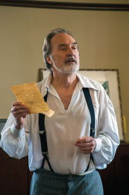 Walt Whitman 
Stephen Collins portraying America’s poet Walt Whitman entertains guests at the Mattapoisett Public Library on April 19. Collins bases his one-man performance on a script written by Michael Z. Keamy titled, “Unlaunch’d Voices: An Evening with Walt Whitman.” Photo by Felix Perez
