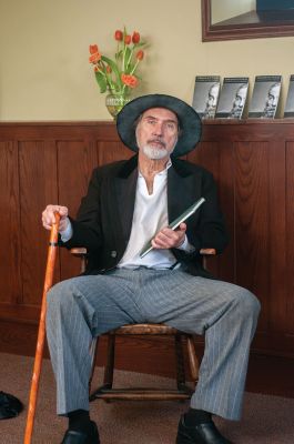 Walt Whitman 
Stephen Collins portraying America’s poet Walt Whitman entertains guests at the Mattapoisett Public Library on April 19. Collins bases his one-man performance on a script written by Michael Z. Keamy titled, “Unlaunch’d Voices: An Evening with Walt Whitman.” Photo by Felix Perez
